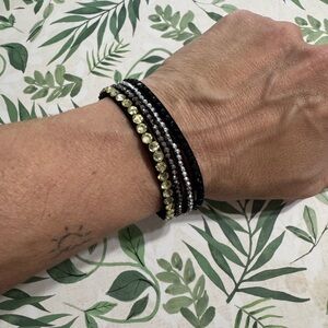 Elegant Black and Gold Beaded Bracelet